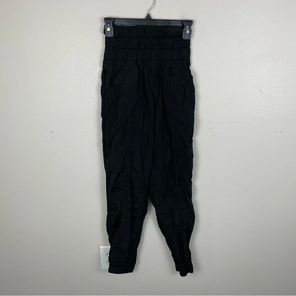 Free People Movement The Way Home Joggers Womens XS Black High Waist Nylon